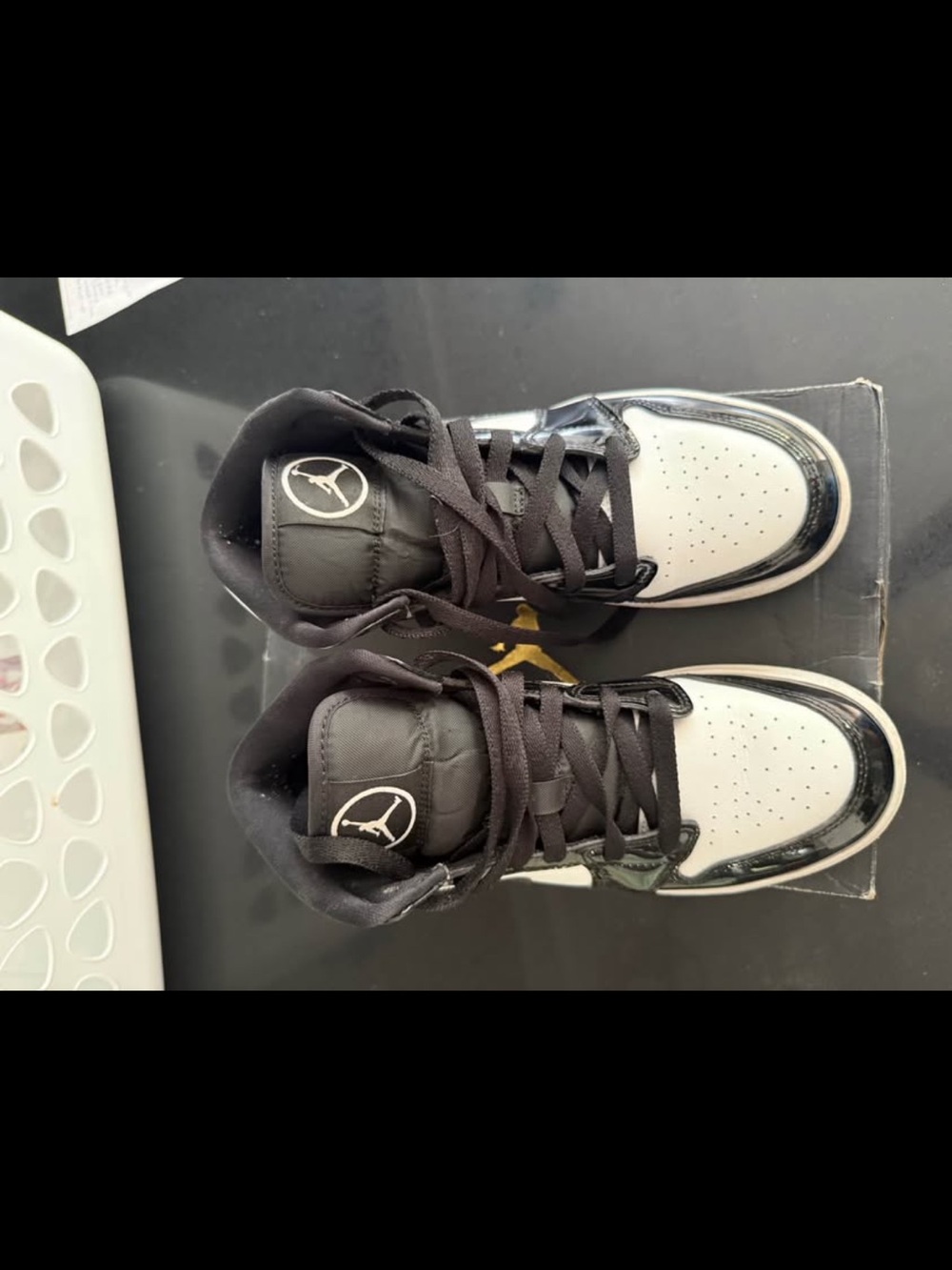 Jordan Kids Black and White High-Top Sneakers